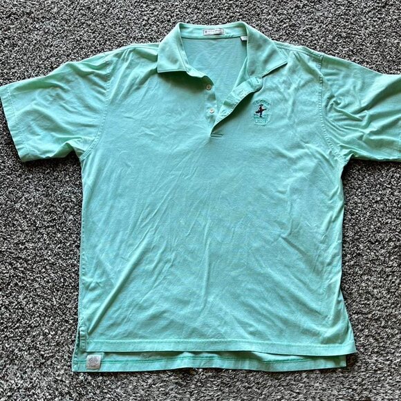 Y2K 2009 Peter Millar Golf Polo, Mint Green Mens Medium Breathable Polo - Picture 2 of 6